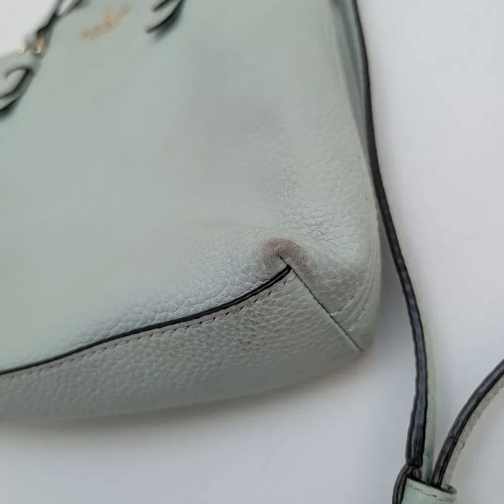 Kate Spade Jackson Street Hayley 100% Leather Sage Green Tote Crossbody Bag